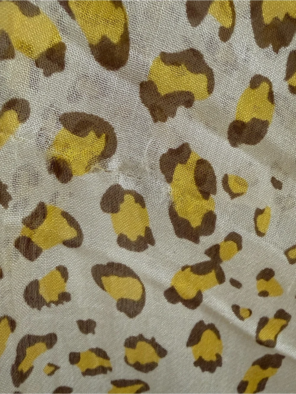 Leopard Print Yellow Scarf (20% Silk)